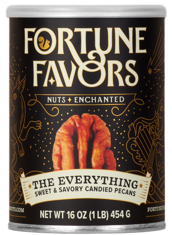 Fortune Favors The Everything Candied Pecans in 16 oz can