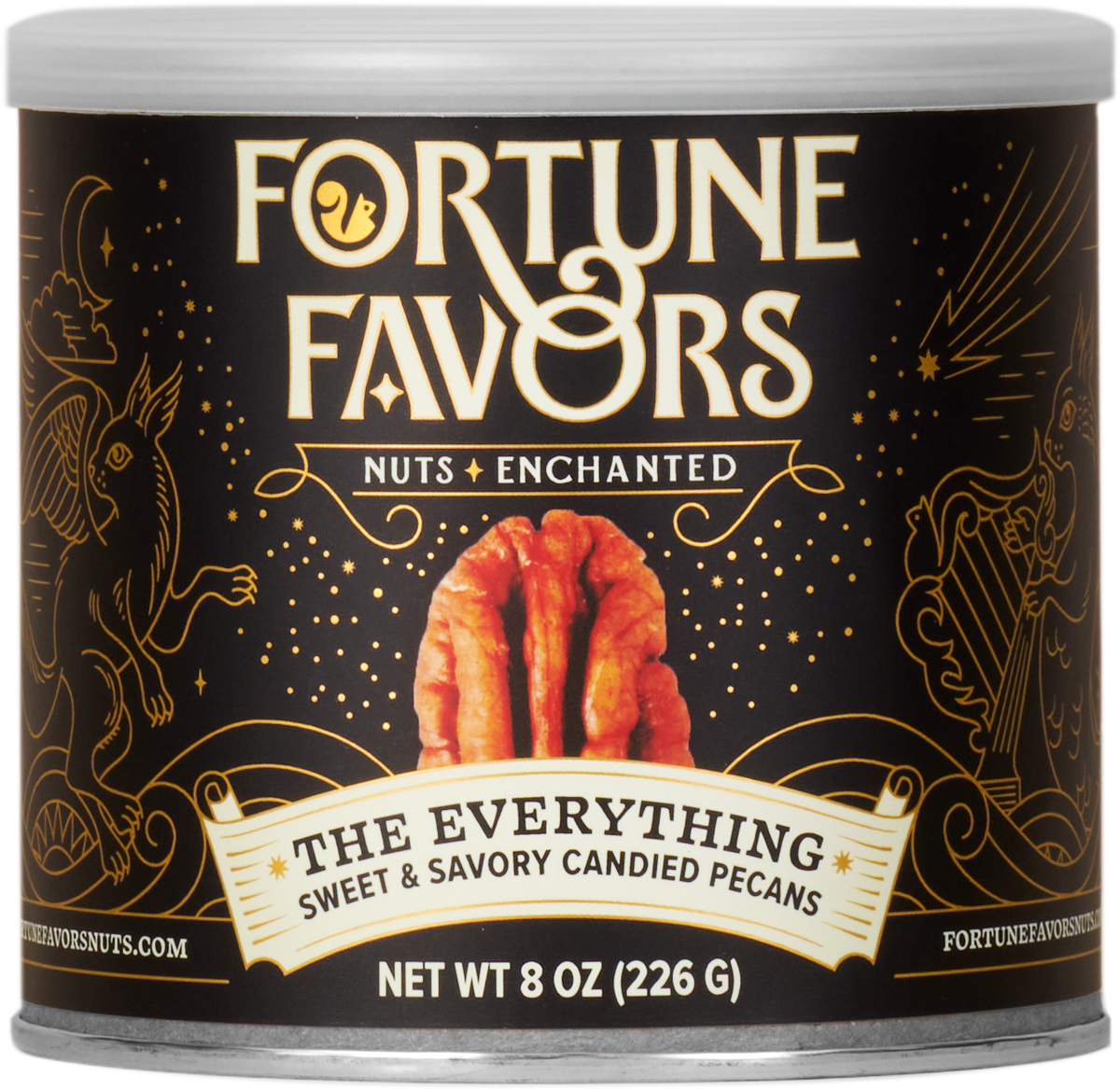 Fortune Favors The Everything Candied Pecans in 8 oz can