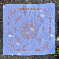 White-Gold Bandana outside in sun