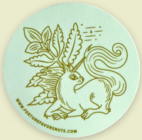 The Classic Beast, white and gold sticker