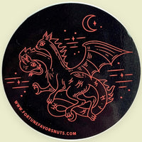 The Spicy Two headed squirrel dragon, black and spicy red